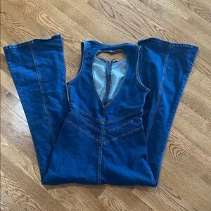 Women's Blue Denim Jumpsuit